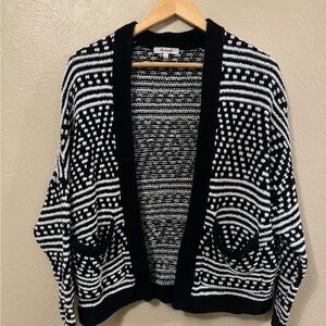 Madewell Black and White Geometric Cardigan